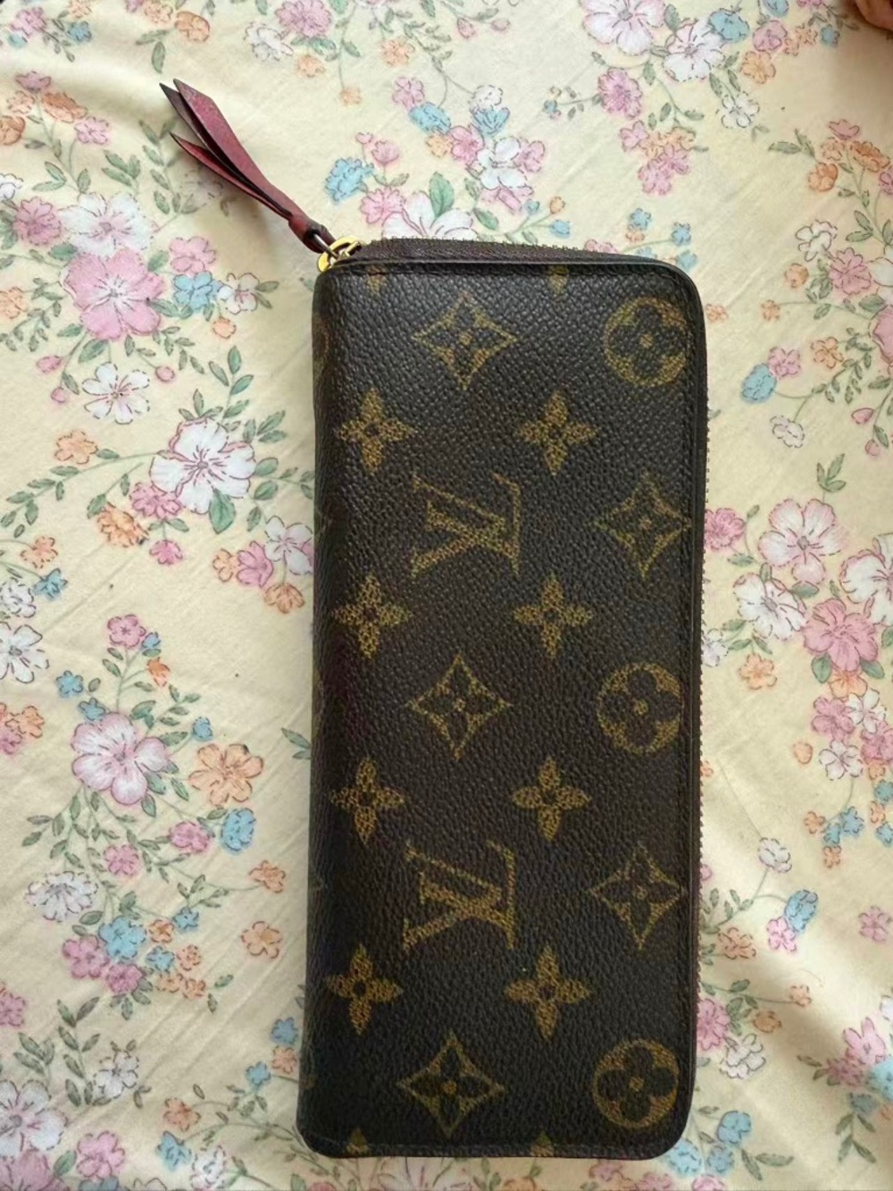 N16 Pre-owned Good Louis Vuitton Brown Monogram Long Wallet Leather Lining